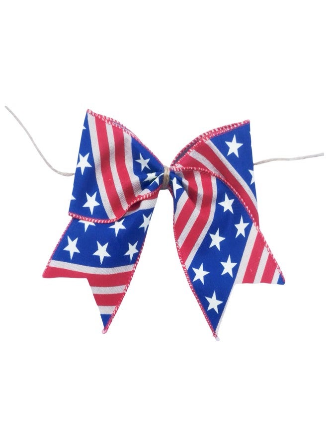 Meseey 12 Pcs 6 Inch Red White Blue Star Stripes American Flag Bow 4th of July Wreath Bows for Independence Day Party Gift Wrapping Door Wall Decoration (Navy red tan) - Image 3